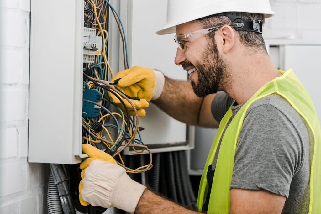 Handyman performing electrical services